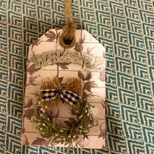 Large welcome tag door/chair hangar or tiered tray piece